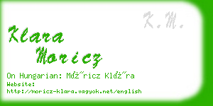 klara moricz business card