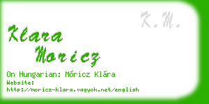 klara moricz business card